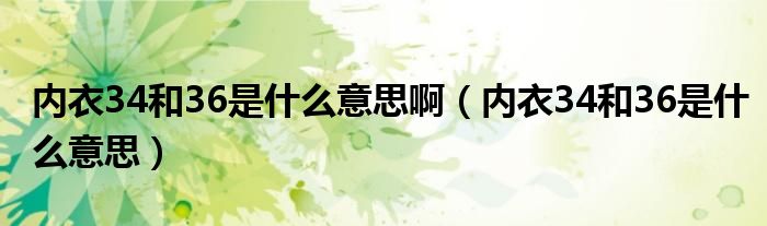 内衣34和36是什么意思啊（内衣34和36是什么意思）