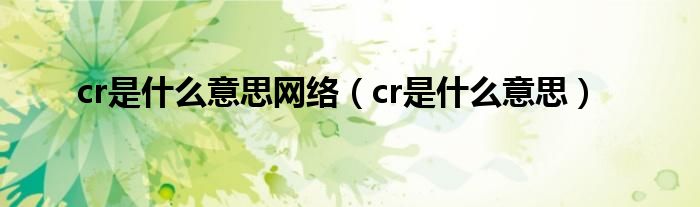 cr是什么意思网络（cr是什么意思）