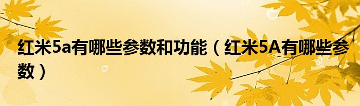 红米5a有哪些参数和功能（红米5A有哪些参数）