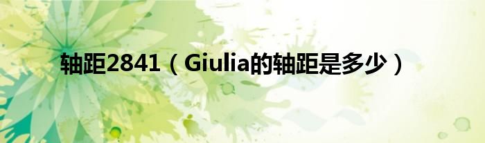 轴距2841（Giulia的轴距是多少）