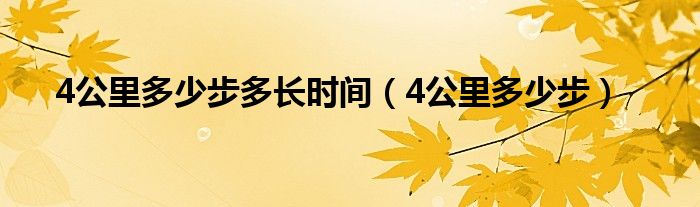 4公里多少步多长时间（4公里多少步）