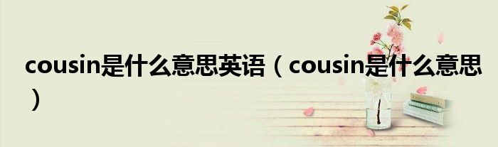 cousin是什么意思英语（cousin是什么意思）