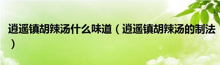 逍遥镇胡辣汤什么味道（逍遥镇胡辣汤的制法）