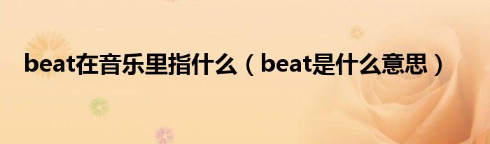 beat在音乐里指什么（beat是什么意思）