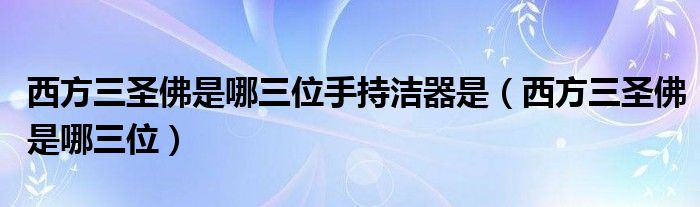 西方三圣佛是哪三位手持洁器是（西方三圣佛是哪三位）