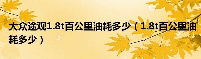 大众途观1.8t百公里油耗多少（1.8t百公里油耗多少）