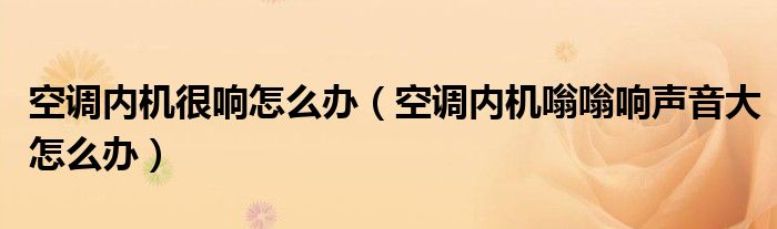 空调内机很响怎么办（空调内机嗡嗡响声音大怎么办）