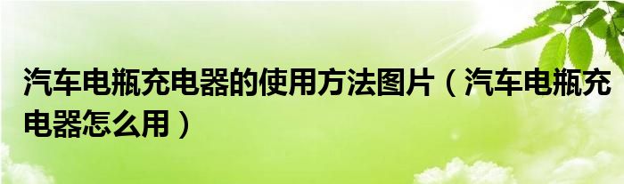 汽车电瓶充电器的使用方法图片（汽车电瓶充电器怎么用）