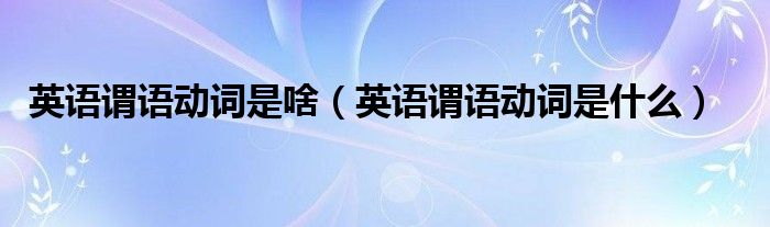 英语谓语动词是啥（英语谓语动词是什么）