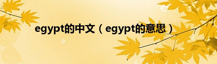 egypt的中文（egypt的意思）