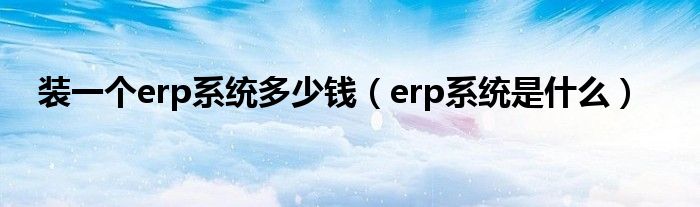 装一个erp系统多少钱（erp系统是什么）