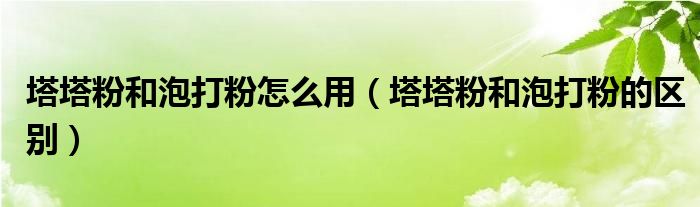 塔塔粉和泡打粉怎么用（塔塔粉和泡打粉的区别）