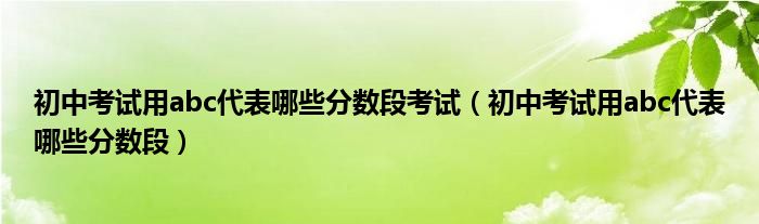 初中考试用abc代表哪些分数段考试（初中考试用abc代表哪些分数段）