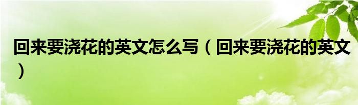 回来要浇花的英文怎么写（回来要浇花的英文）