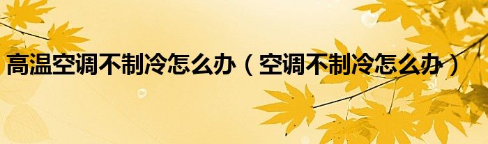 高温空调不制冷怎么办（空调不制冷怎么办）