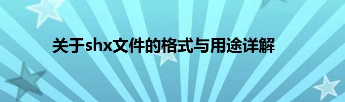 关于shx文件的格式与用途详解