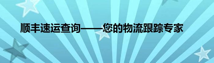 顺丰速运查询——您的物流跟踪专家