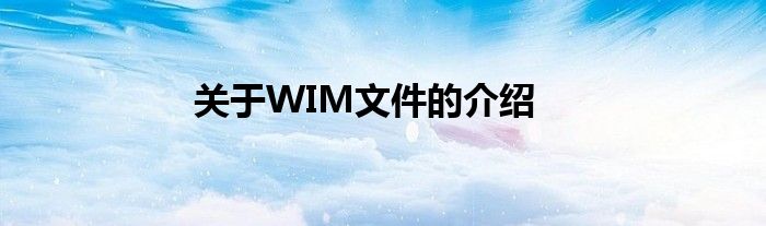 关于WIM文件的介绍