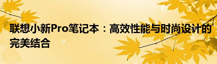 联想小新Pro笔记本：高效性能与时尚设计的完美结合