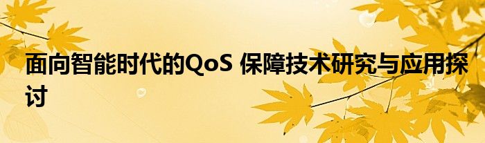 面向智能时代的QoS 保障技术研究与应用探讨