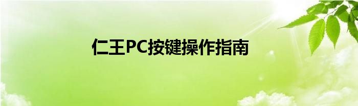 仁王PC按键操作指南