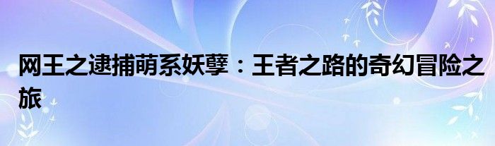 网王之逮捕萌系妖孽：王者之路的奇幻冒险之旅