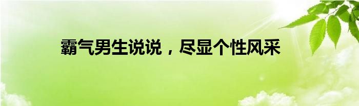 霸气男生说说，尽显个性风采