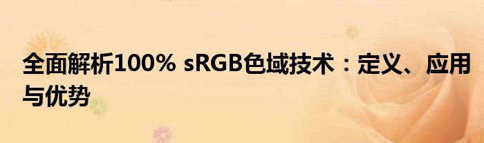 全面解析100% sRGB色域技术：定义、应用与优势