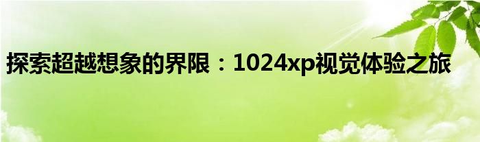 探索超越想象的界限：1024xp视觉体验之旅