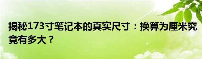 揭秘173寸笔记本的真实尺寸：换算为厘米究竟有多大？