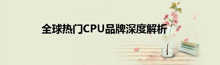 全球热门CPU品牌深度解析