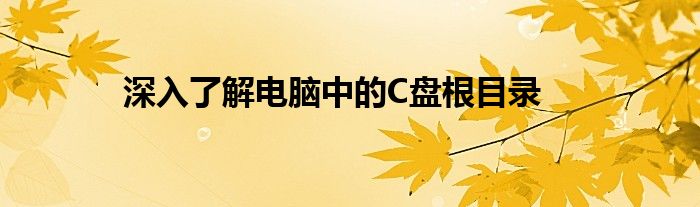 深入了解电脑中的C盘根目录