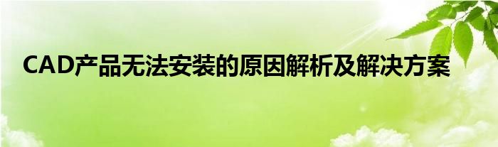 CAD产品无法安装的原因解析及解决方案