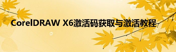 CorelDRAW X6激活码获取与激活教程