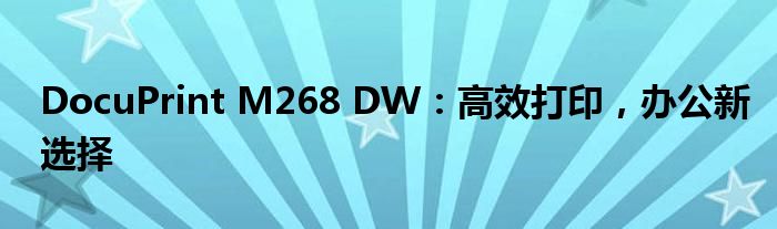 DocuPrint M268 DW：高效打印，办公新选择