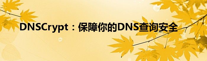 DNSCrypt：保障你的DNS查询安全