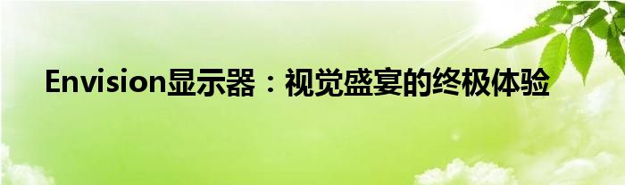 Envision显示器：视觉盛宴的终极体验