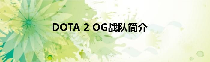 DOTA 2 OG战队简介