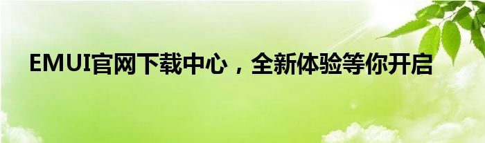 EMUI官网下载中心，全新体验等你开启