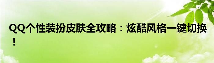 QQ个性装扮皮肤全攻略：炫酷风格一键切换！