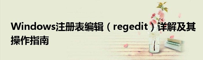 Windows注册表编辑（regedit）详解及其操作指南