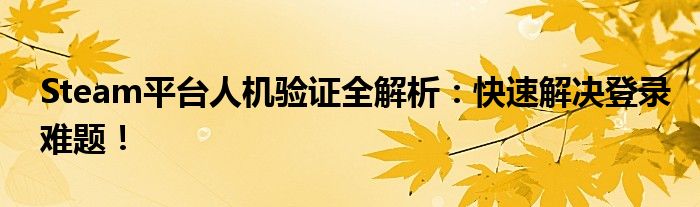 Steam平台人机验证全解析：快速解决登录难题！