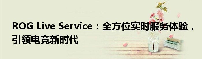 ROG Live Service：全方位实时服务体验，引领电竞新时代