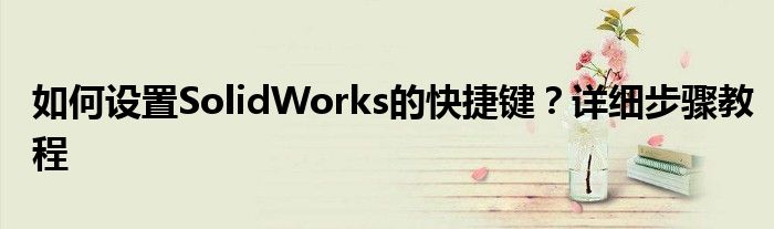 如何设置SolidWorks的快捷键？详细步骤教程