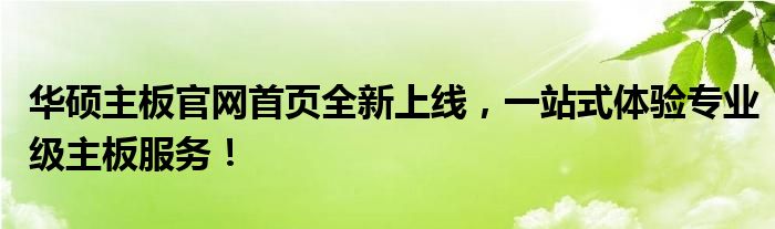 华硕主板官网首页全新上线，一站式体验专业级主板服务！