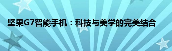 坚果G7智能手机：科技与美学的完美结合