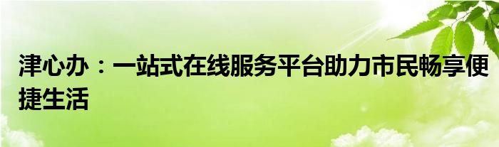 津心办：一站式在线服务平台助力市民畅享便捷生活