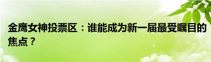 金鹰女神投票区：谁能成为新一届最受瞩目的焦点？