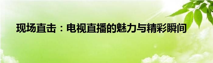 现场直击：电视直播的魅力与精彩瞬间