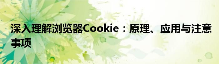 深入理解浏览器Cookie：原理、应用与注意事项